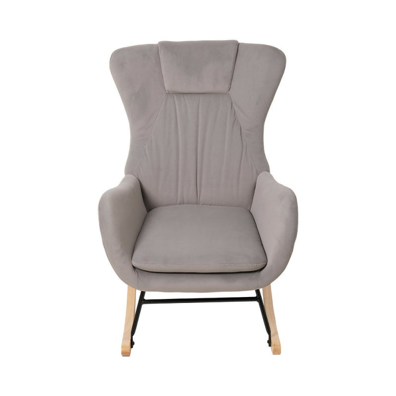 Upholstered Rocking Chair, Light Grey - Rocking Chair - British D'sire