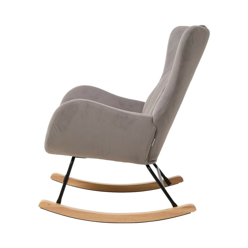 Upholstered Rocking Chair, Light Grey - Rocking Chair - British D'sire