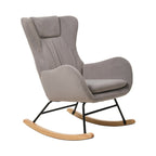 Upholstered Rocking Chair, Light Grey - Rocking Chair - British D'sire