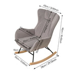 Upholstered Rocking Chair, Light Grey - Rocking Chair - British D'sire
