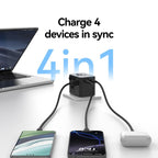 USAMS CC308 17W Dual Type - C and USB - A Ports Universal Travel Charger(Black) - British D'sire
