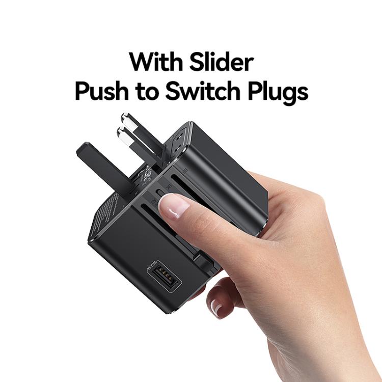 USAMS CC308 17W Dual Type - C and USB - A Ports Universal Travel Charger(Black) - British D'sire