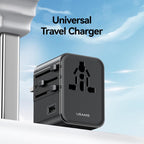 USAMS CC308 17W Dual Type - C and USB - A Ports Universal Travel Charger(Black) - British D'sire