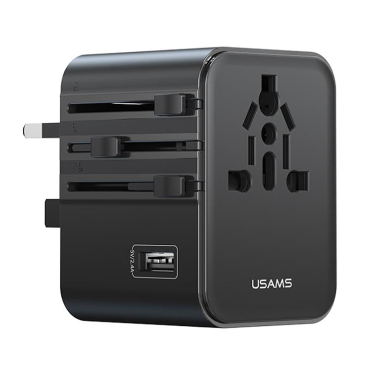 USAMS CC308 17W Dual Type - C and USB - A Ports Universal Travel Charger(Black) - British D'sire