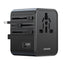USAMS CC308 17W Dual Type - C and USB - A Ports Universal Travel Charger(Black) - British D'sire