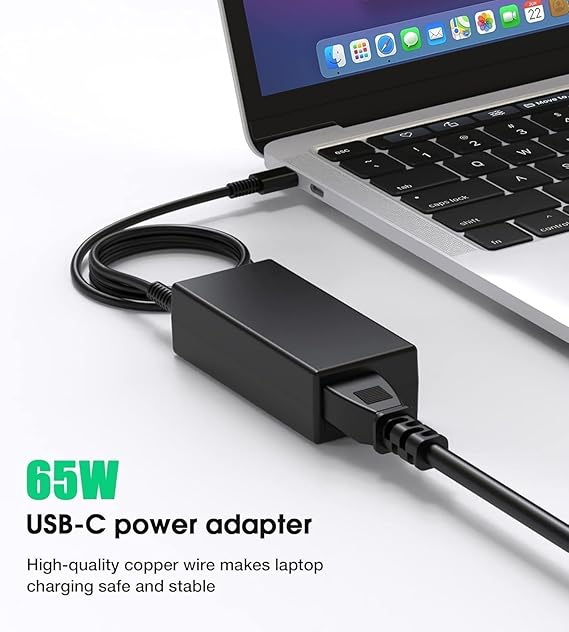 USB C Laptop Charger, 65W Chromebook Charger Compatible with HP Lenovo Dell Asus Acer Samsung Google Chromebook Fast Charging Type C - Laptop Charger - British D'sire