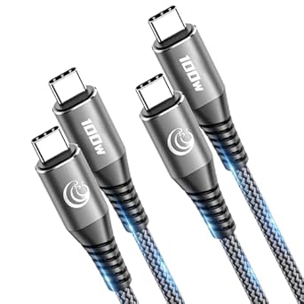 USB C to USB C Cable 3m 2Pack, 100W C to C Charger Cable Fast Charge USBC Type C Charging Lead for iPhone 16 15 Pro Max Plus MacBook iPad Air/Pro Samsung Galaxy S24/S23/S22 Ultra Pixel 8 Switch XPS - Charger Cable - British D'sire Main image