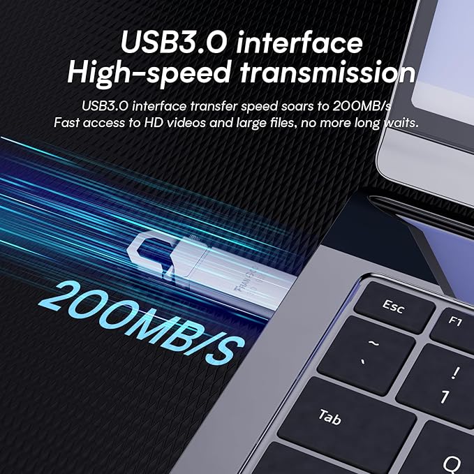 USB Stick 3.0 - 982GB, USB Flash Drive, Waterproof Memory Stick USB Drive with Keychain, Portable Metal Pen Drive for PC, Laptop, Computer and More - External Data Storage - British D'sire