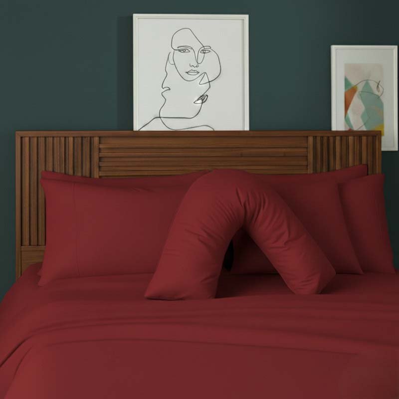 V Shape Pillowcase for Support Maternity Pillows Polycotton Easy Care - Mustard - British D'sire