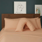 V Shape Pillowcase for Support Maternity Pillows Polycotton Easy Care - Mustard - British D'sire