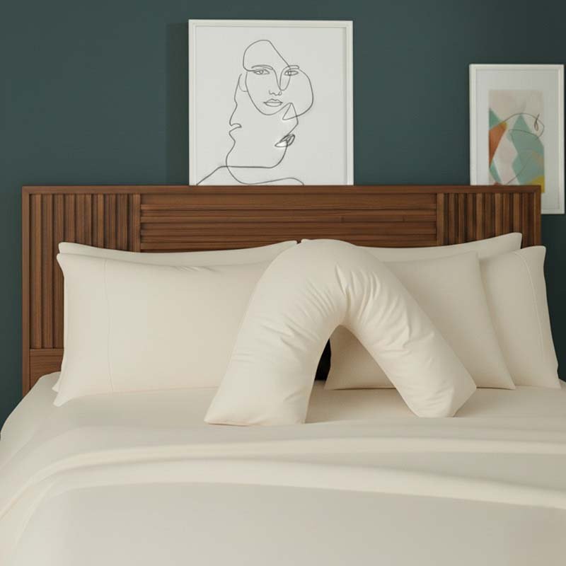 V Shape Pillowcase for Support Maternity Pillows Polycotton Easy Care - Mustard - British D'sire