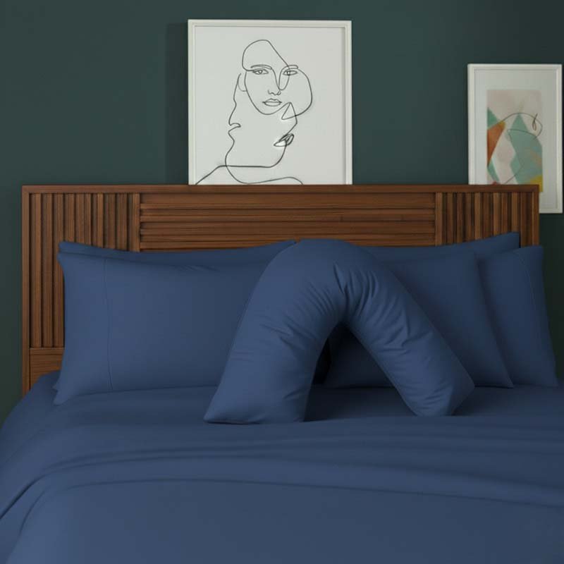 V Shape Pillowcase for Support Maternity Pillows Polycotton Easy Care - Mustard - British D'sire