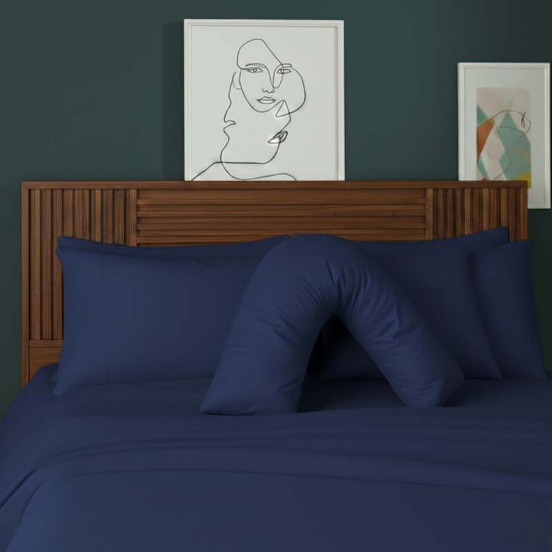 V Shape Pillowcase for Support Maternity Pillows Polycotton Easy Care - Mustard - British D'sire