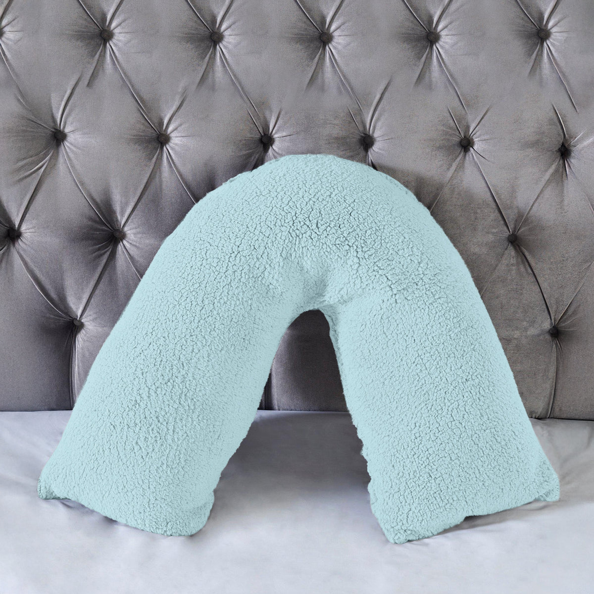 Teddy Bear Fleece Super Soft Cosy V Shape Pillowcase - White