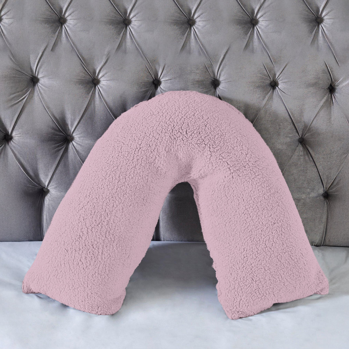 Teddy Bear Fleece Super Soft Cosy V Shape Pillowcase - White