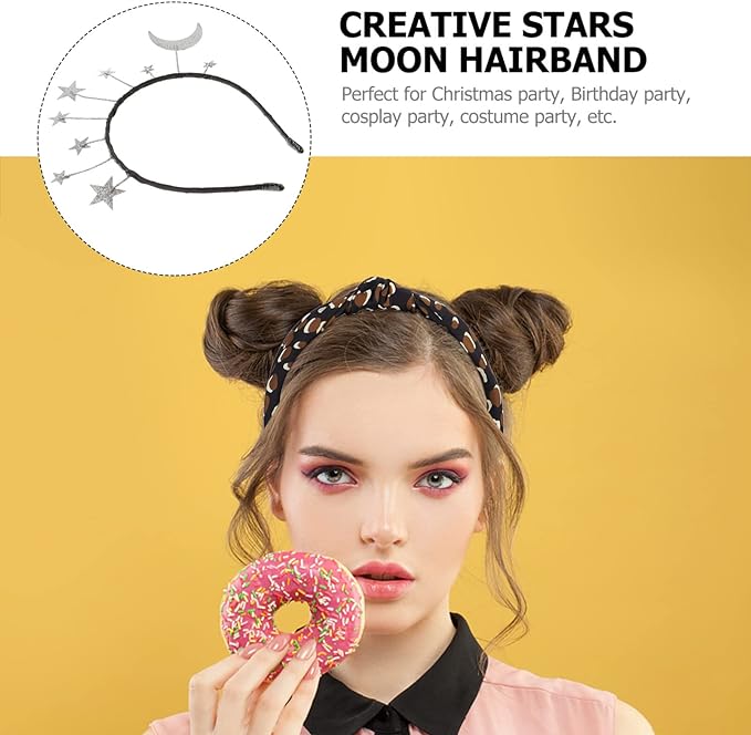 Valiclud Stars & Moon Party Headband – Silver Accent Secondary image