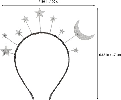 Valiclud Stars & Moon Party Headband – Silver Accent - Headbands - British D'sire