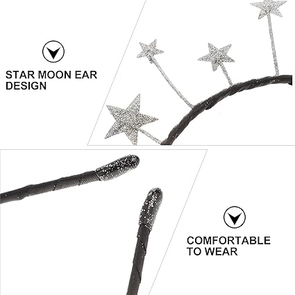 Valiclud Stars & Moon Party Headband – Silver Accent - Headbands - British D'sire
