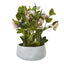Variegated Pink Hellebore Plant In Grey Pot Artificial Flower Stem - Artificial Plants & Trees - British D'sire