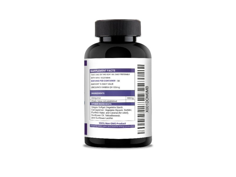 Vegetarian Ubiquinol – Kaneka QH® (60 Softgels) Naturally Fermented Reduced Form of Co Q10