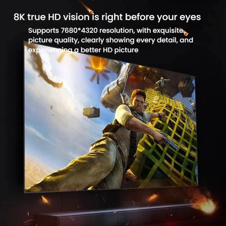 VegGieg W - H114 HDMI 2.1 HD Cable 8K 60Hz TV Set - Top Box Computer Monitor Projection Video Cable, Length: 1M - British D'sire