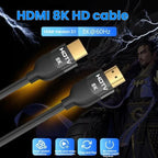 VegGieg W - H114 HDMI 2.1 HD Cable 8K 60Hz TV Set - Top Box Computer Monitor Projection Video Cable, Length: 1M - British D'sire