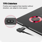 VEIKK A15 10x6 inch 5080 LPI Smart Touch Electronic Graphic Tablet, with Type - C Interface(Red) - British D'sire