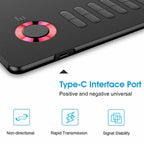 VEIKK A15 10x6 inch 5080 LPI Smart Touch Electronic Graphic Tablet, with Type - C Interface(Red) - British D'sire