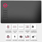 VEIKK A15 10x6 inch 5080 LPI Smart Touch Electronic Graphic Tablet, with Type - C Interface(Red) - British D'sire