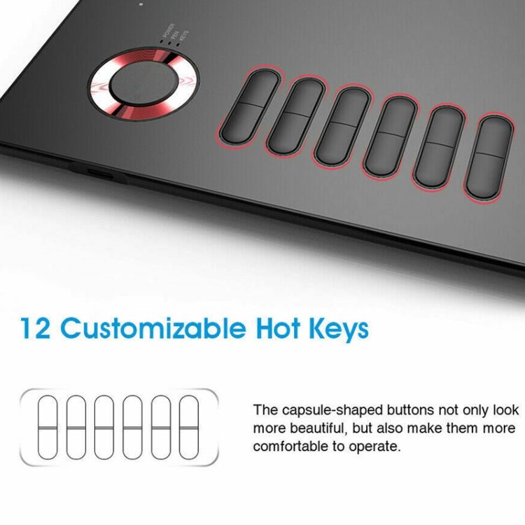 VEIKK A15 10x6 inch 5080 LPI Smart Touch Electronic Graphic Tablet, with Type - C Interface(Red) - British D'sire