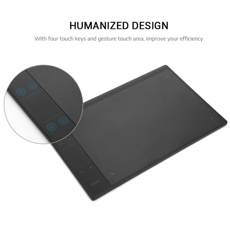 VEIKK A30 10x6 inch 5080 LPI Smart Touch Electronic Graphic Tablet, with Type - c Interface - British D'sire