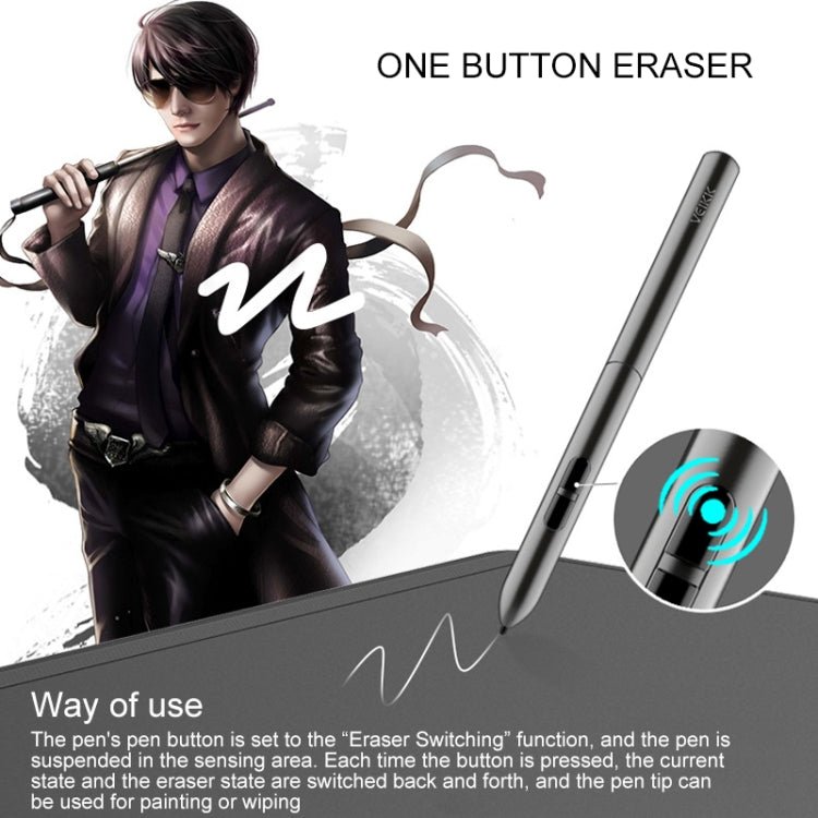 VEIKK A30 10x6 inch 5080 LPI Smart Touch Electronic Graphic Tablet, with Type - c Interface - British D'sire