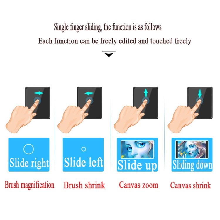 VEIKK A50 10x6 inch 5080 LPI Smart Touch Electronic Graphic Tablet, with Type - c Interface - British D'sire