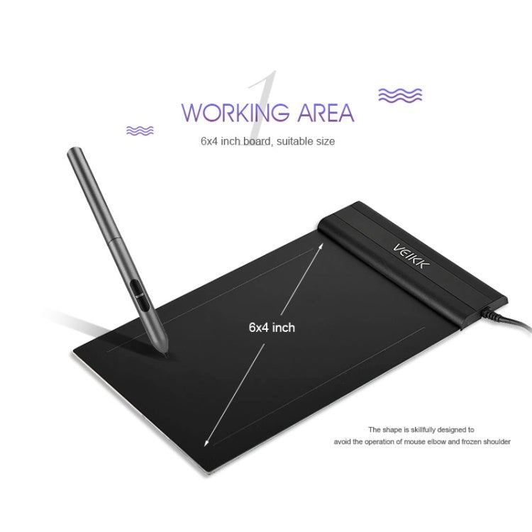 VEIKK S640 6x4 inch 5080 LPI Electronic Graphic Tablet - British D'sire