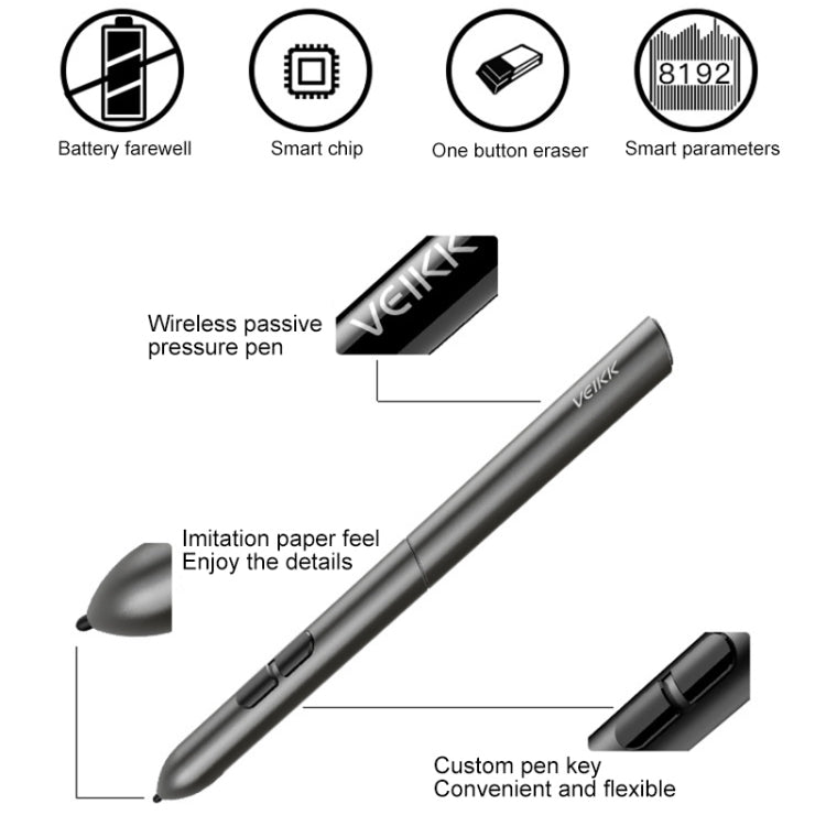VEIKK S640 6x4 inch 5080 LPI Electronic Graphic Tablet - British D'sire