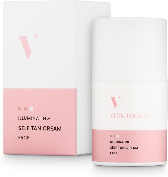 VENICEBEAUTY Illuminating Face Tan Cream - Self Tanning Cream for the Face, Nourishing, Stainless, for All Skin Types - British D'sire Main image