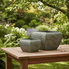 Verdan Square Drum Set Of 2 Planters - Plant Pot - British D'sire