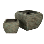 Verdan Square Drum Set Of 2 Planters - Plant Pot - British D'sire