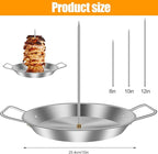 Vertical Kebab Skewer Stand,Stainless Steel Chicken Skewers with Handle, BBQ Vertical Skewer Grill Rack Stand with 3 Different Sizes Spikes for Whole Chicken Fish Sausage Steak Turkey Kebab - British D'sire