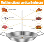 Vertical Kebab Skewer Stand,Stainless Steel Chicken Skewers with Handle, BBQ Vertical Skewer Grill Rack Stand with 3 Different Sizes Spikes for Whole Chicken Fish Sausage Steak Turkey Kebab - British D'sire