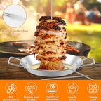 Vertical Meat Skewer, Stainless Steel Vertical Skewer Grill with 8/10/12 Inch Removable Spikes, Vertical Skewer Grill Rack Stand, Barbecue Kebab Spike for Whole Chicken Fish Sausage Steak - British D'sire