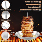 Vertical Meat Skewer, Stainless Steel Vertical Skewer Grill with 8/10/12 Inch Removable Spikes, Vertical Skewer Grill Rack Stand, Barbecue Kebab Spike for Whole Chicken Fish Sausage Steak - British D'sire