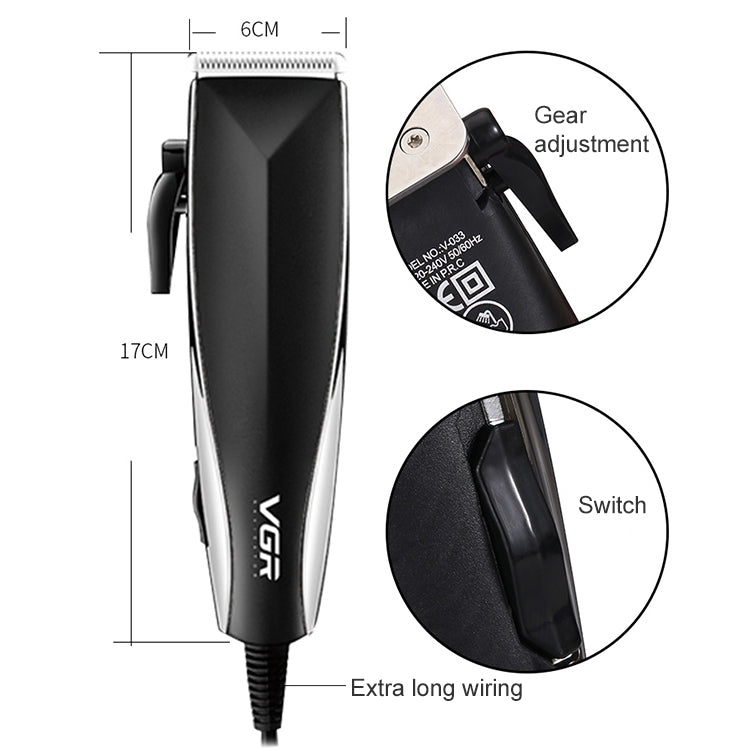 VGR V - 033 9W 8 in 1 Electric Hair Clipper with Line, Plug Type: EU Plug - British D'sire