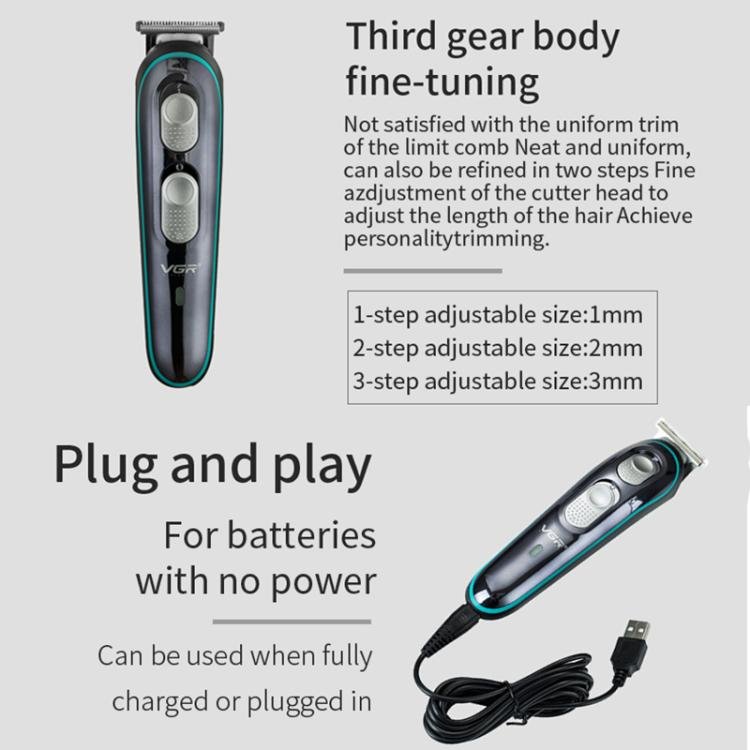 VGR V - 055 10W USB Electric Household Hair Clipper(Black) - British D'sire
