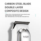 VGR V - 071 5W Carbon Steel Blade USB Electric Hair Clipper(Silver) - British D'sire