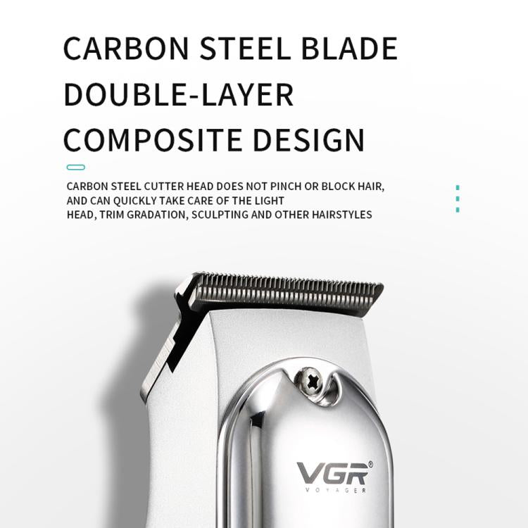VGR V - 071 5W Carbon Steel Blade USB Electric Hair Clipper(Silver) - British D'sire
