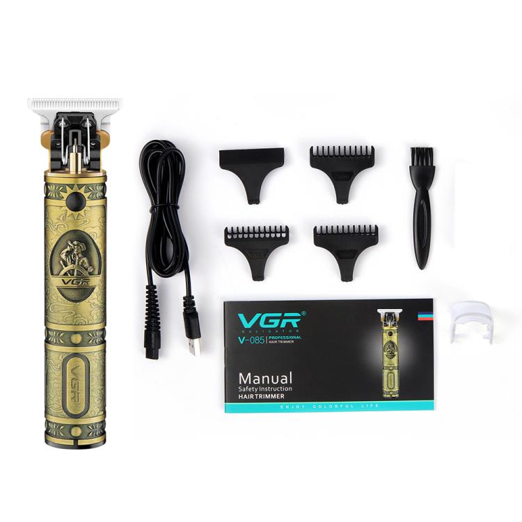 VGR V - 085 Vintage Hairstyles Carving USB Electric Hair Clipper(Gold) - British D'sire