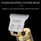 VGR V - 085 Vintage Hairstyles Carving USB Electric Hair Clipper(Gold) - British D'sire