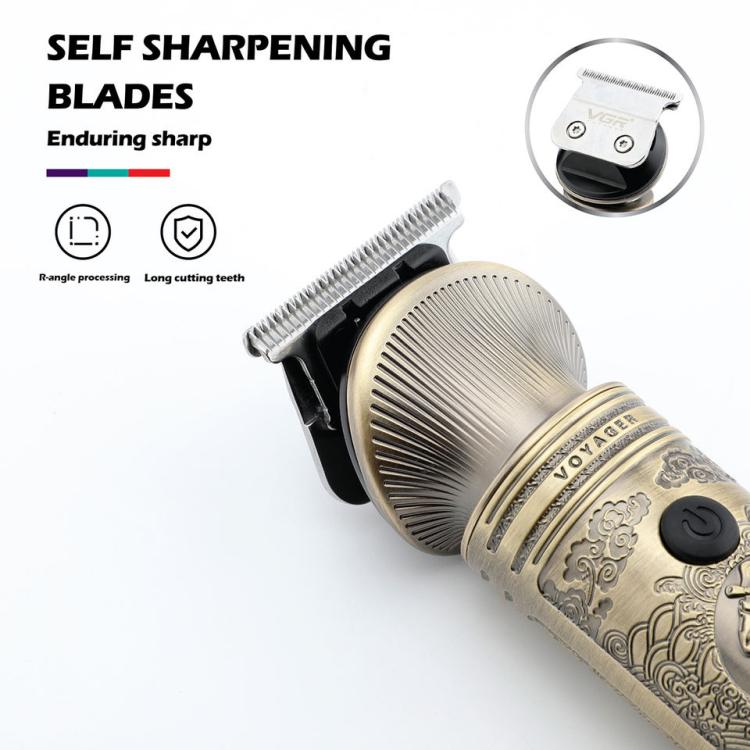 VGR V - 106 6 - in - 1 Digital Display Electric Hair Clipper Kit(Gold) - British D'sire