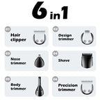 VGR V - 106 6 - in - 1 Digital Display Electric Hair Clipper Kit(Gold) - British D'sire